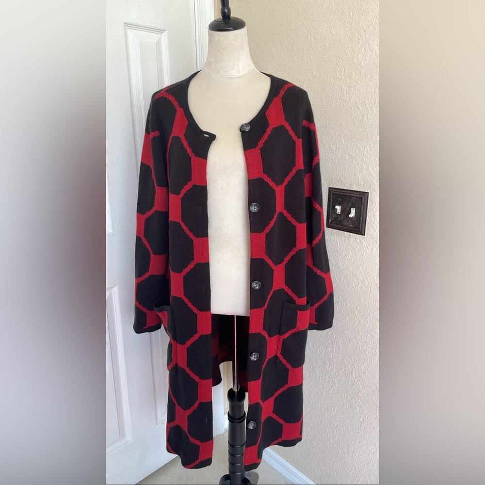 Antthony Crystal Couture Octagonal Jacquard Sweater Coat